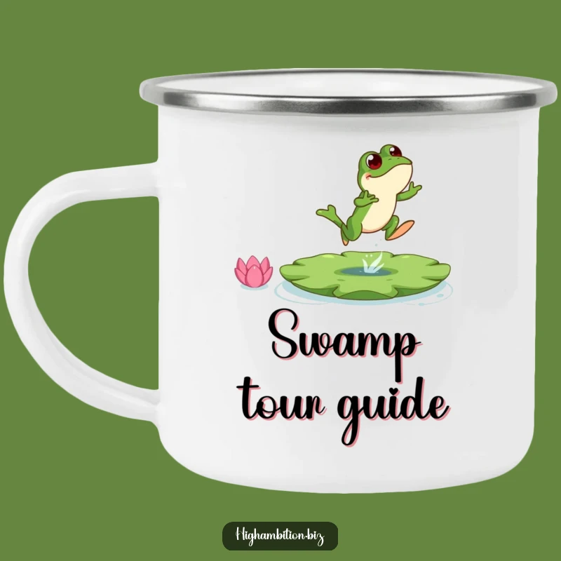 Funny Frog's Adventure Mug: Hilarious Pond View for Campers