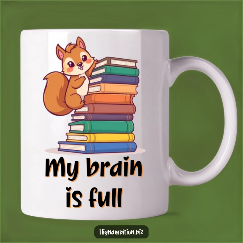 Funny Squirrel Bookworm Mug: Hilarious Character, Perfect Gift for Readers