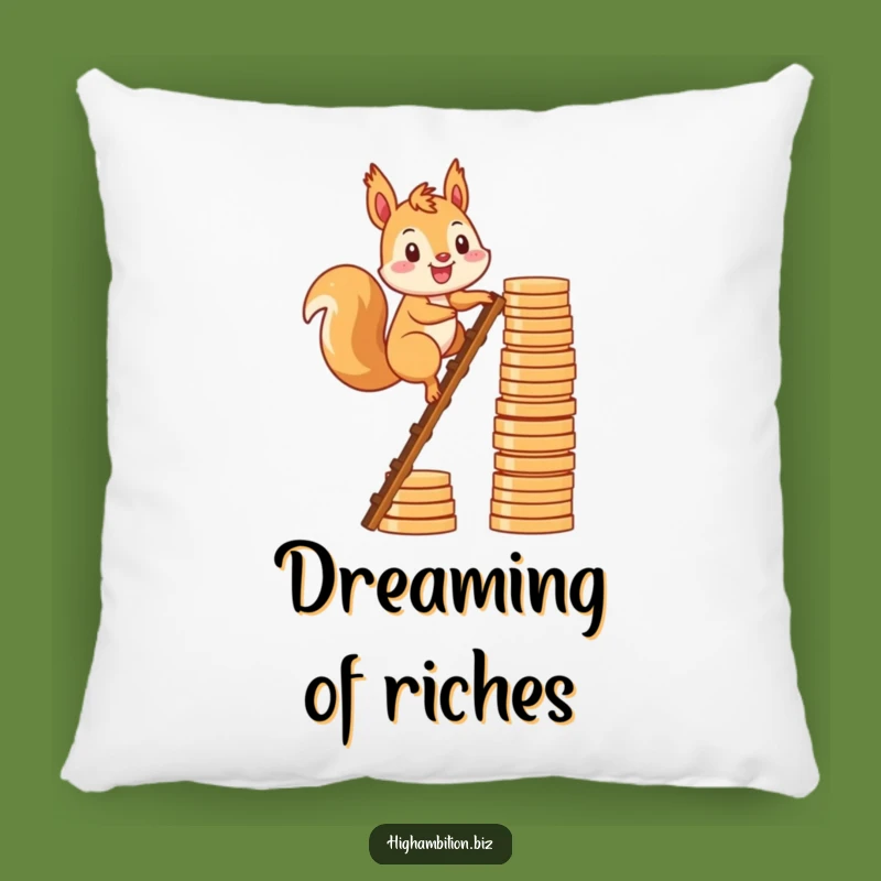 Funny Squirrel Wealth Pillow: Cozy & Humorous Cushion, Perfect Funny Gift