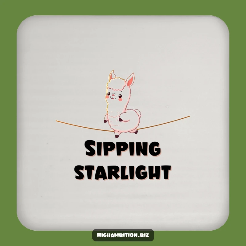 Funny Alpaca Tightrope Coaster: Protect Surfaces with Humorous Balance, Funny Gift