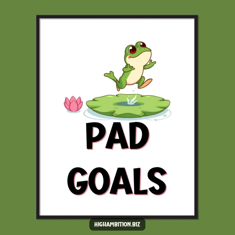 Funny Frog Leap Poster: Hilarious Art for Nature Lovers