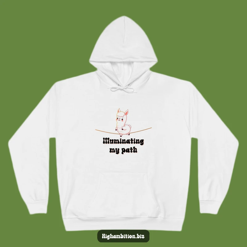 Funny Alpaca Light Tightrope Hoodie: Cozy & Confident Sweatshirt, Great Funny Gift