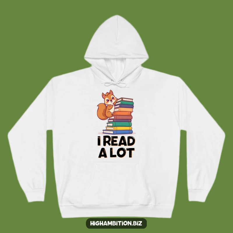 Funny Squirrel Book Lover Hoodie: Cozy, Hilarious Gift for Avid Readers