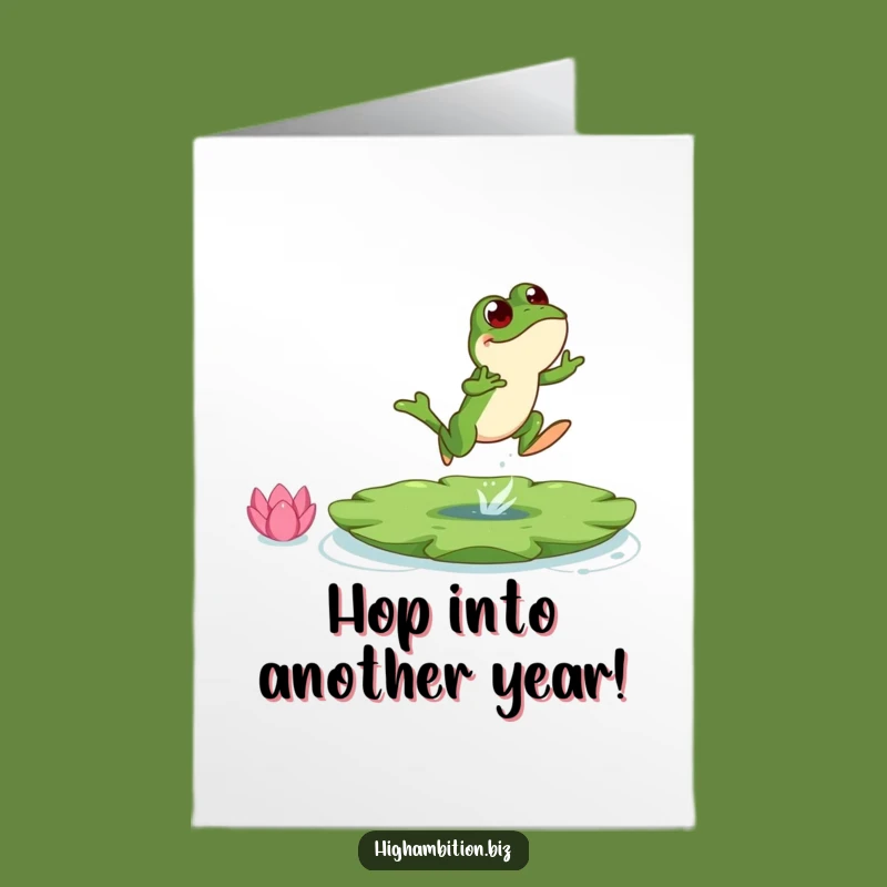Free Printable Birthday Card: Frog Leaps to Fun - Downloadable Humorous Gift