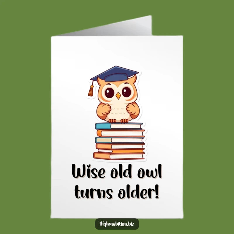 Free Printable Funny Birthday Card: Owl Graduation Books Birthday Download