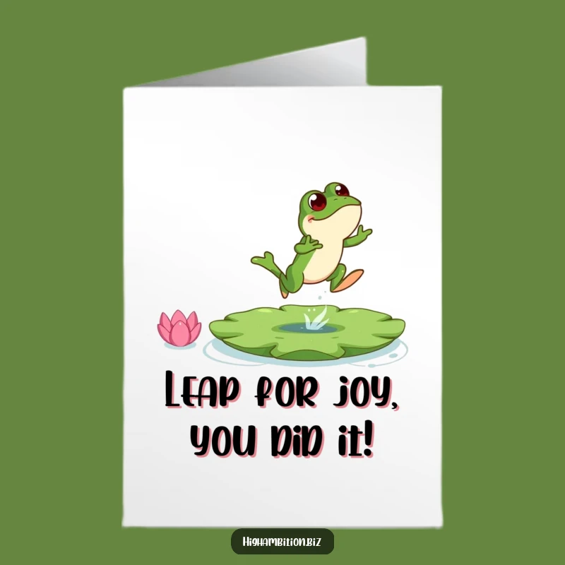 Free Printable Congrats Card: Frog Lands a Big One - Humorous Achievement Gift