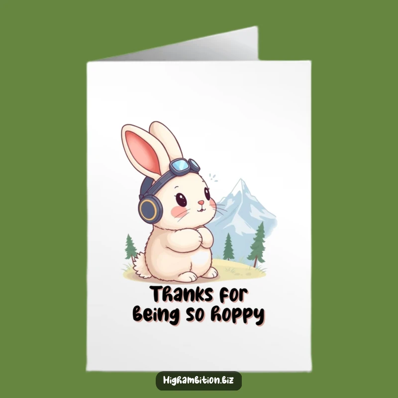 Free Printable Aviator Rabbit Thank You Card: Adventure Thanks Downloadable Gratitude!