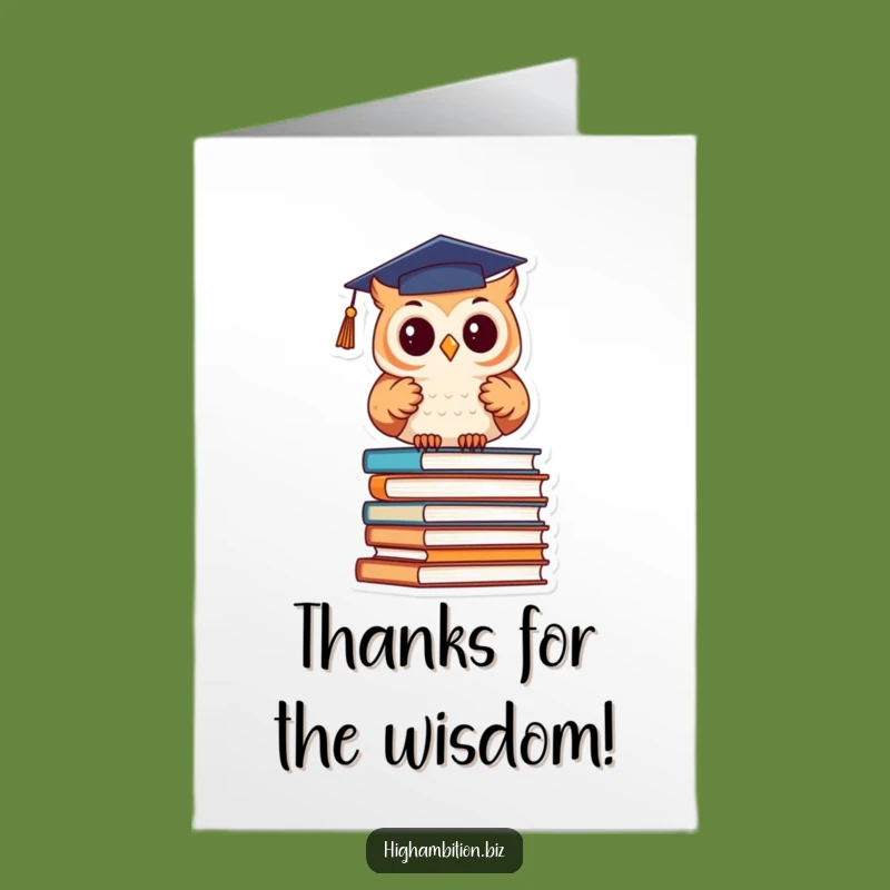 Free Printable Thank You Card: Owl Graduation Books Gratitude Download