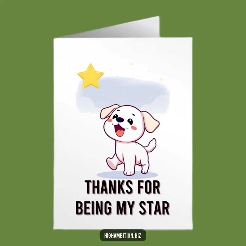 Free Printable Thank You Card: Puppy's Starry Thanks - Humorous Downloadable Appreciation Gift