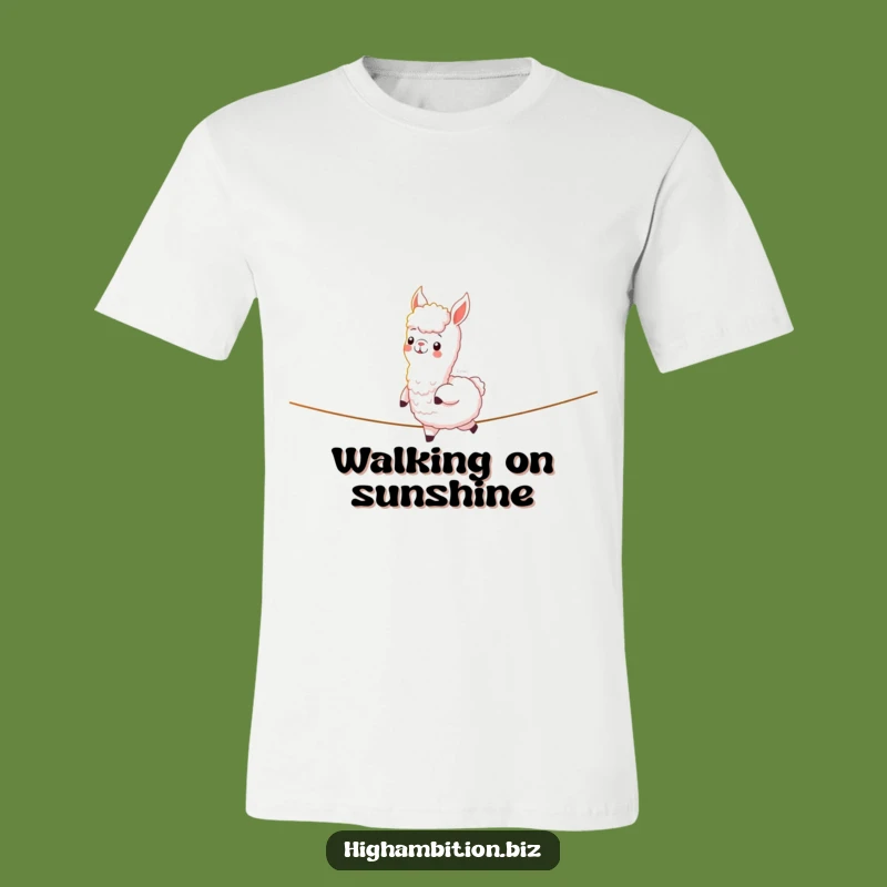 Funny Alpaca Balance T-Shirt: Confident Tightrope Walker, Perfect Funny Gift