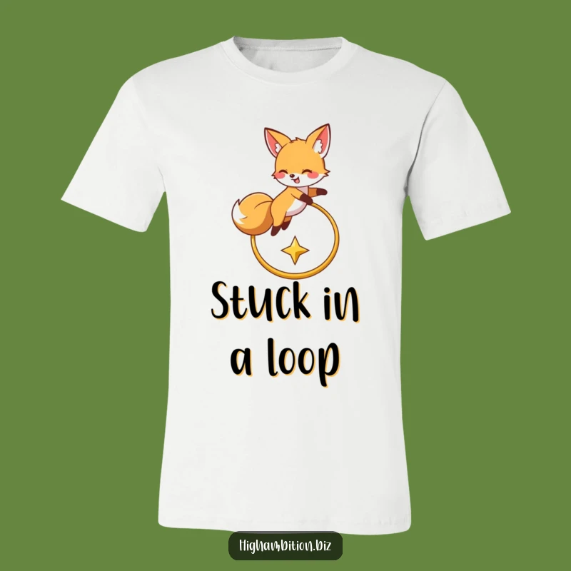 Funny Fox Chasing Star T-Shirt: Joyful Animal Leaping Hoop, Perfect Funny Gift