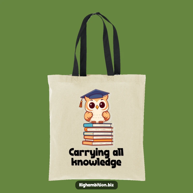 Funny Graduation Owl Books Tote Bag - Humorous Scholar Carry-all Gift