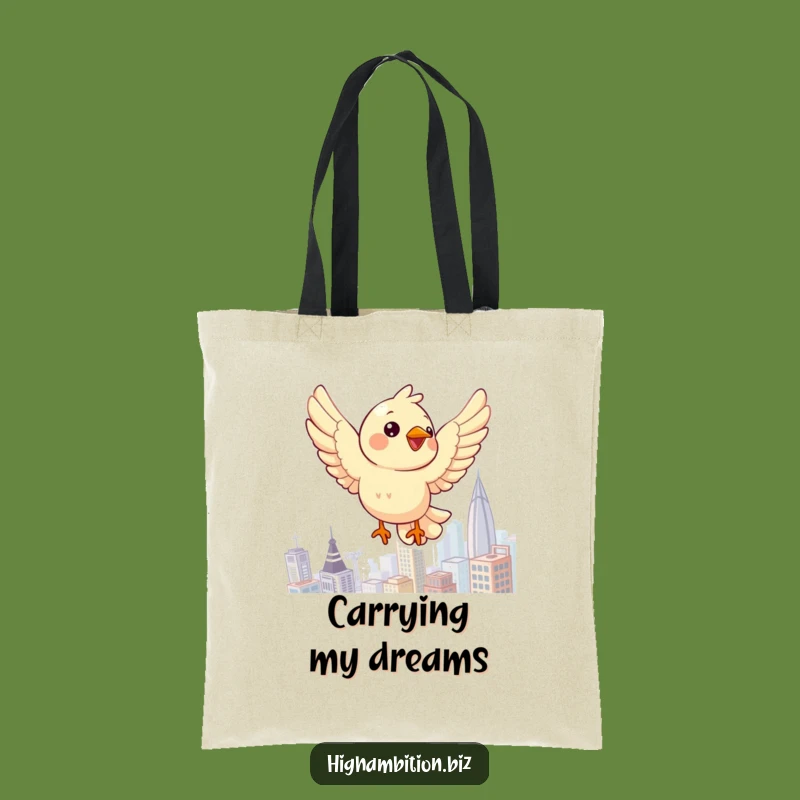 Funny Bird Cityscape Tote Bag: Hilarious Accessory for Urban Explorers