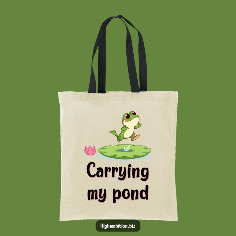 Funny Frog Lily Pad Tote Bag: Hilarious Accessory for the Outdoors
